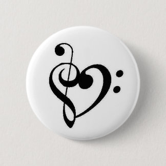 heart 6 cm round badge