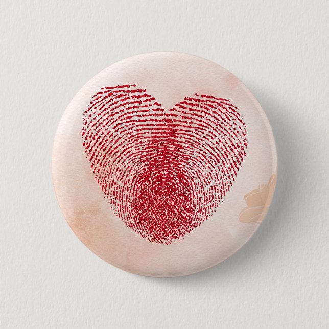 Heart 6 Cm Round Badge (Front)