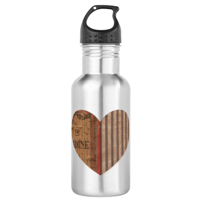 heart  710 ml water bottle (Front)