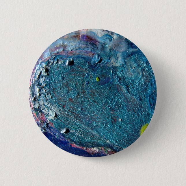 Heart Abstract Melted Crayon Collage 6 Cm Round Badge (Front)