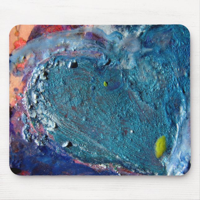 Heart Abstract Melted Crayon Collage Mouse Mat (Front)