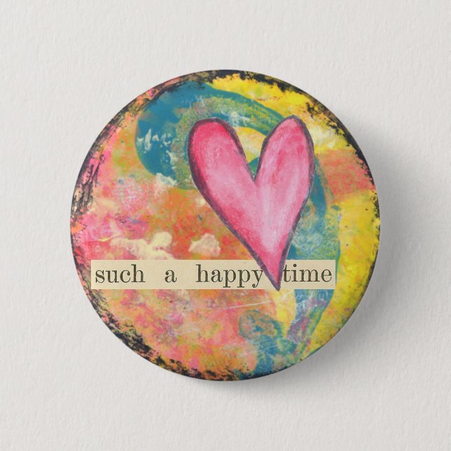 heart abstract pin button (Front)