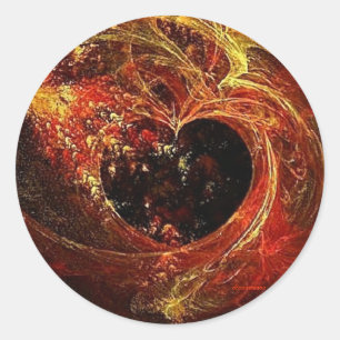 Heart a'Fire Classic Round Sticker