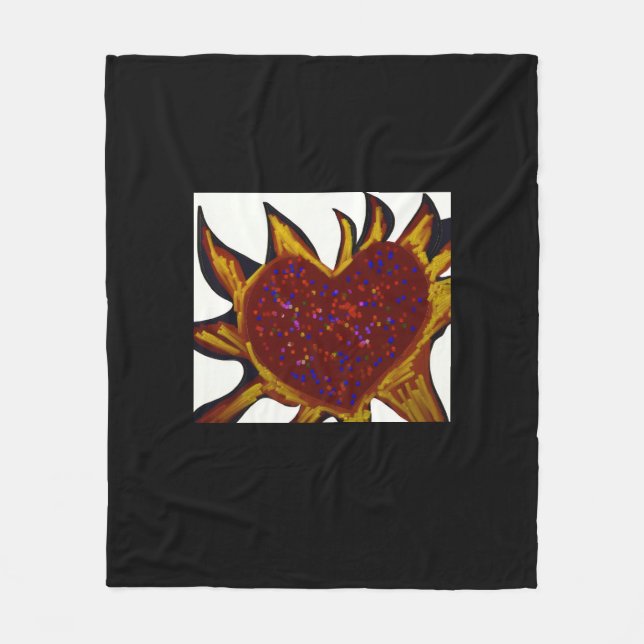 Heart Aflame  Fleece Blanket (Front)