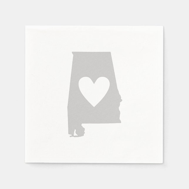 Heart Alabama state silhouette Napkin (Front)