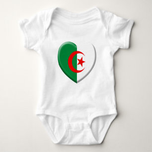 Heart Algérie flag coils Baby Bodysuit