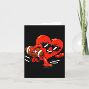 Heart american football valentines day boys men card