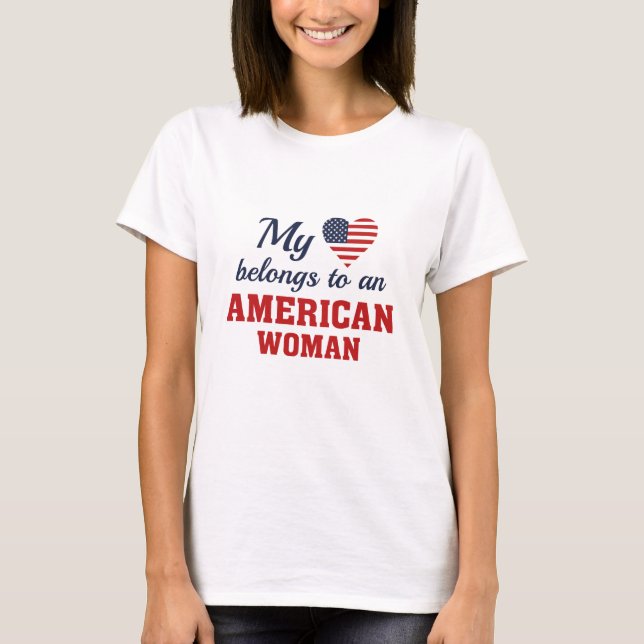 Heart American Woman T-Shirt (Front)