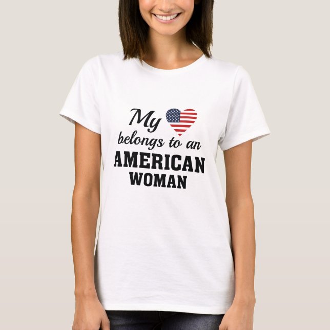 Heart American Woman T-Shirt (Front)