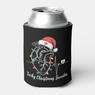 Heart Anatomy Christmas Nurse Cardiac Tachy Xmas Can Cooler