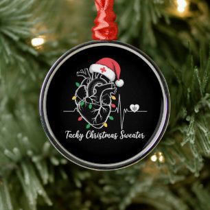 Heart Anatomy Christmas Nurse Cardiac Tachy Xmas Metal Tree Decoration