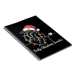 Heart Anatomy Christmas Nurse Cardiac Tachy Xmas Notebook