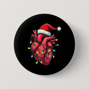 Heart Anatomy Christmas Nursing Christmas Hat Xmas 6 Cm Round Badge