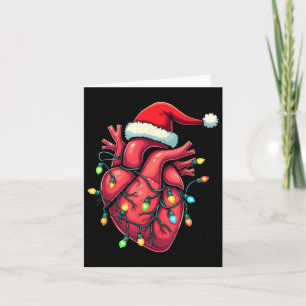 Heart Anatomy Christmas Nursing Christmas Hat Xmas Card