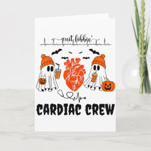 Heart Anatomy Ghosts Halloween Cardiology Heart Wa Card
