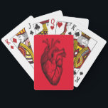 Heart Anatomy Science Red Background Playing Cards<br><div class="desc">Heart Anatomy Science Red Background by TRowanDesign</div>