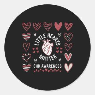 Heart Anatomy Valentine Chd Awareness Little Heart Classic Round Sticker