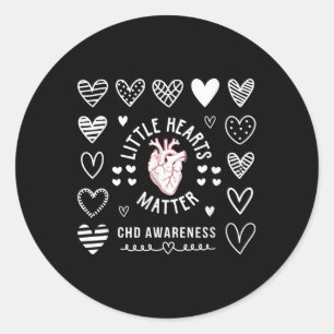 Heart Anatomy Valentine Little Heart Chd Awareness Classic Round Sticker