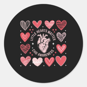 Heart Anatomy Valentine Little Heart Chd Awareness Classic Round Sticker