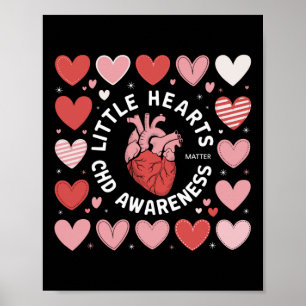 Heart Anatomy Valentine Little Heart Chd Awareness Poster