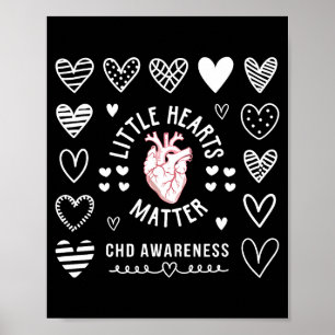 Heart Anatomy Valentine Little Heart Chd Awareness Poster