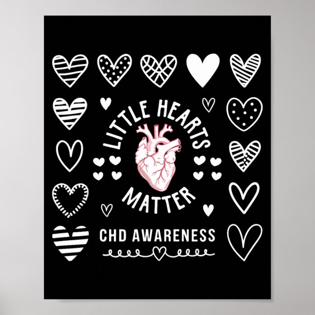 Heart Anatomy Valentine Little Heart Chd Awareness Poster (Front)