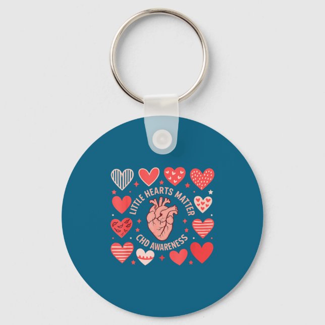Heart Anatomy Valentine Little Hearts Chd Awarenes Key Ring (Front)