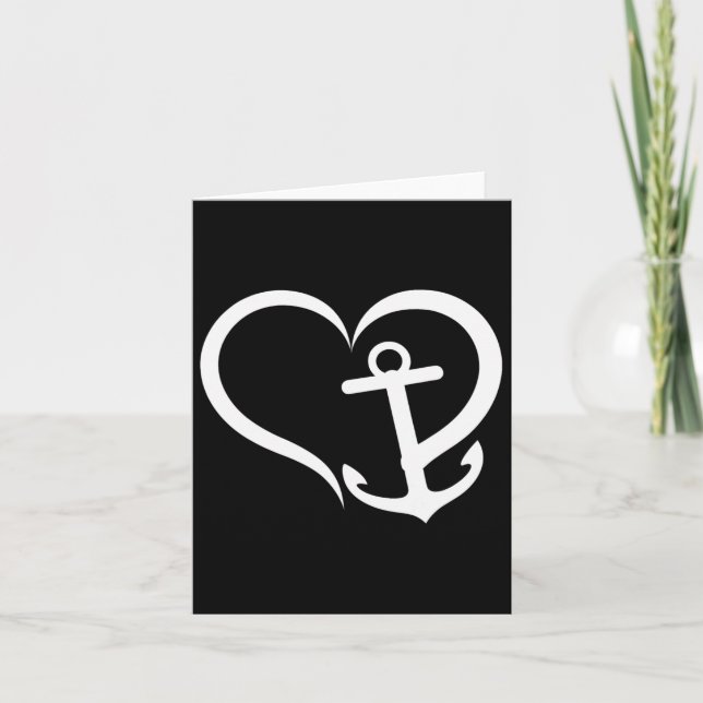 Heart Anchor Love Nautical Ocean Boating Sailing  Card (Front)