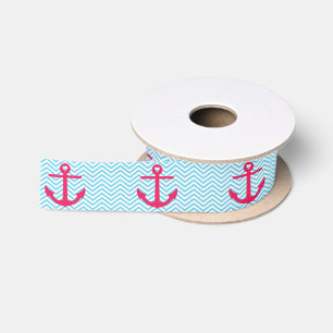 Heart Anchor Ribbon Satin Ribbon