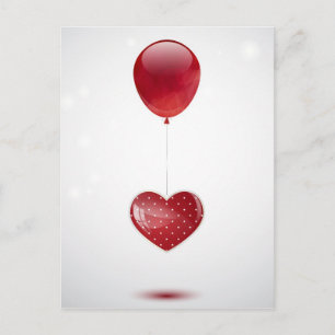 Heart and balloon postcard