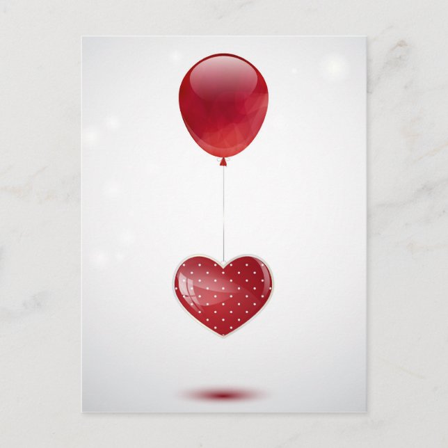 Heart and balloon postcard (Front)