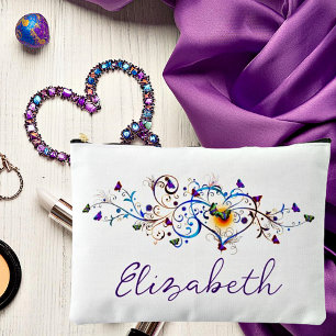 Heart and butterflies accessory pouch