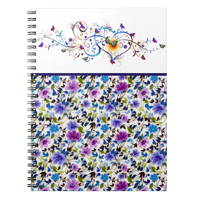 Heart and butterflies floral notebook (Front)