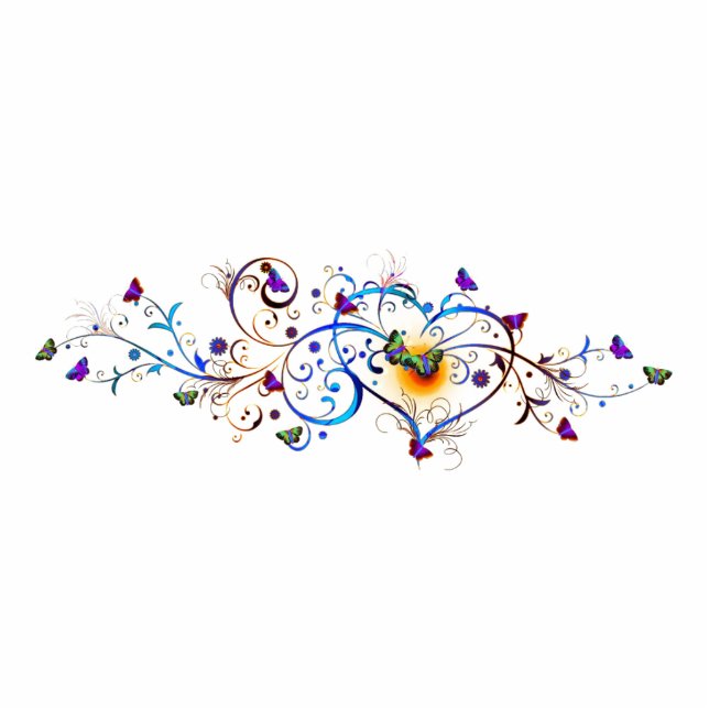 Heart and butterflies magnet photo sculpture magnet (Front)