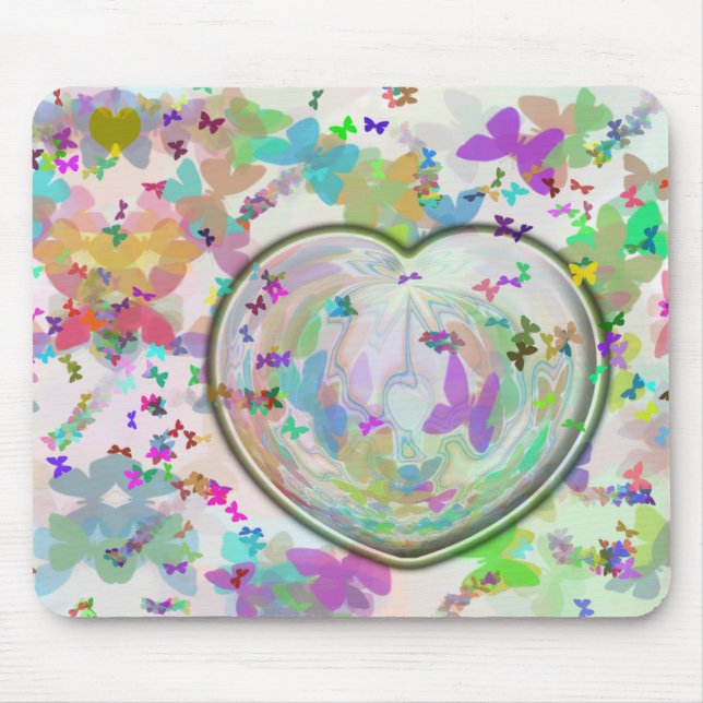 Heart and Butterfly mousepad (Front)