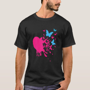 Heart And Butterfly Overlapping And Colorful Uniqu T-Shirt