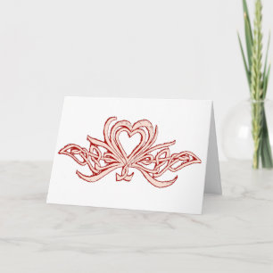 Heart and Celtic Knot Valentine Red Blush Holiday Card