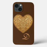 Heart and "D" Initial Phone Cover – Modern Love De