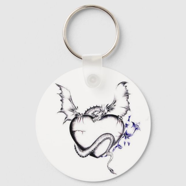 Heart And Dragon Key Ring (Front)