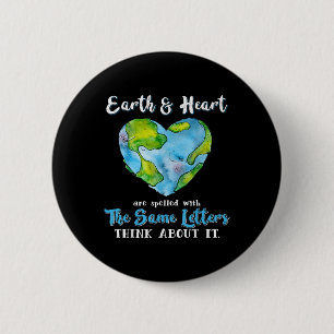 Heart And Earth Day Planet Anniversary Earth Day E 6 Cm Round Badge