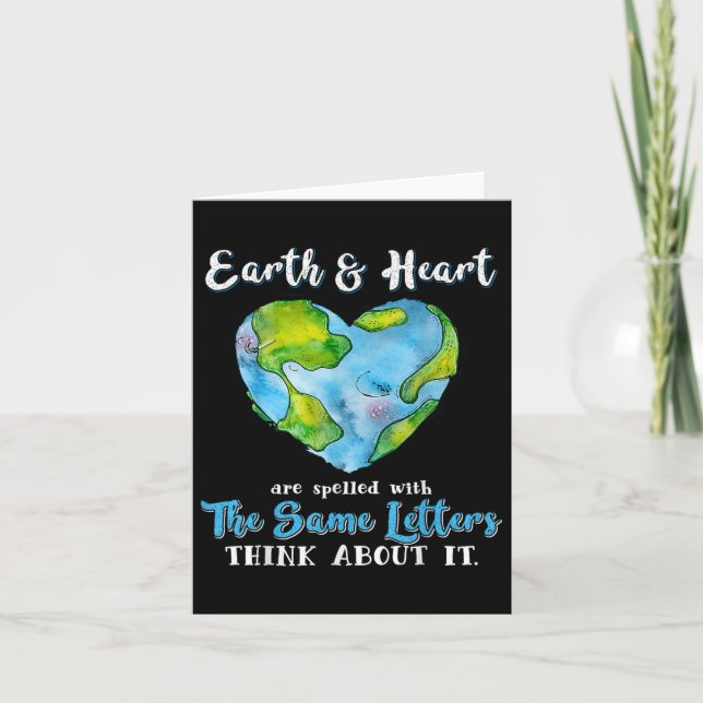 Heart And Earth Day Planet Anniversary Earth Day E Card (Front)