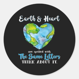Heart And Earth Day Planet Anniversary Earth Day E Classic Round Sticker