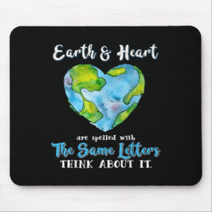 Heart And Earth Day Planet Anniversary Earth Day E Mouse Mat