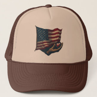 Heart and Flag Trucker Hat