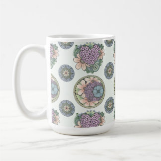 Heart and flowers doodle art mug. coffee mug