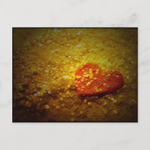 Heart and Glitter on Vintage Book Page Still Life Postcard