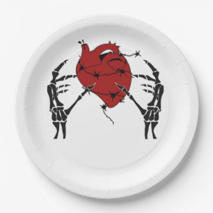 Heart And Hands - Skeleton Heart Hands  Paper Plate