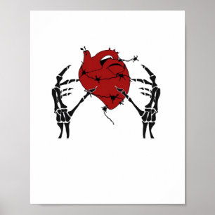 Heart And Hands - Skeleton Heart Hands Poster