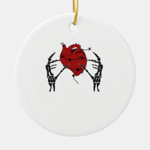 Heart And Hands Skeleton Heart Hands Soft Ceramic Tree Decoration