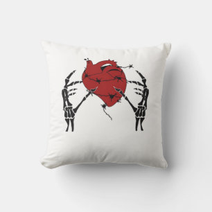 Heart And Hands Skeleton Heart Hands Soft Cushion